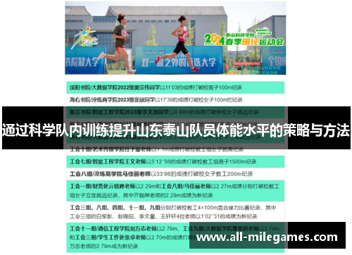 通过科学队内训练提升山东泰山队员体能水平的策略与方法